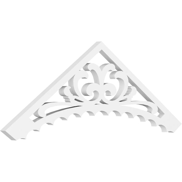 Ekena Millwork Pitch Genova Architectural Grade PVC Gable Pediment, 36"W x 12"H x 1"P (8/12) GPP036X012X100GEN - main